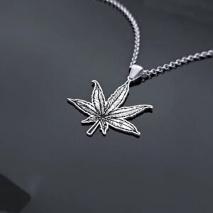 Silver Weed Leaf Necklace (Modern Boho SS)