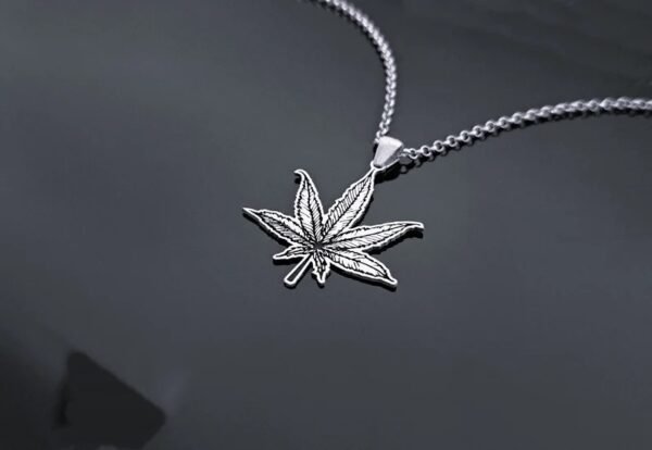 Silver Weed Leaf Necklace (Modern Boho SS) - Image 2