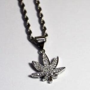 Weed Zircon-studded pendant