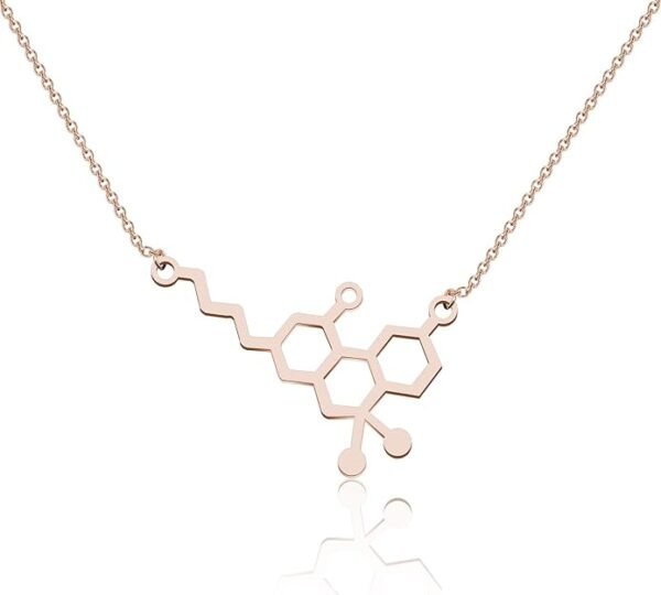 THC Tetrahydrocannabinol Marijuana Molecule SS Necklace (Style 02) - Image 5