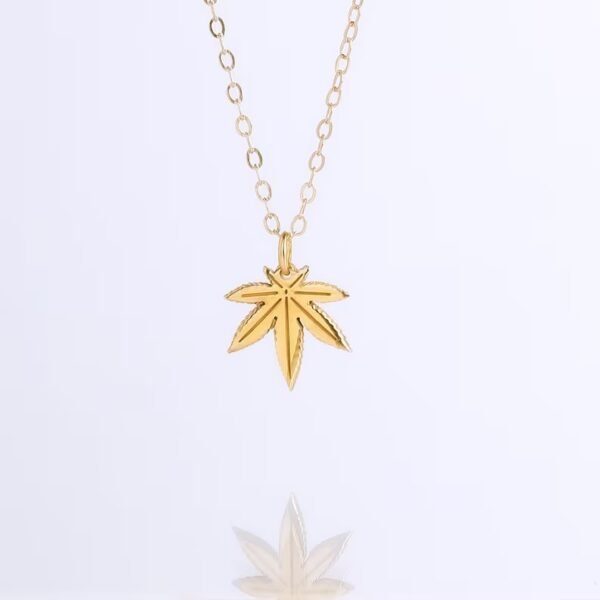 Small Weed Leaf Necklace (Stoner Style) - Image 3