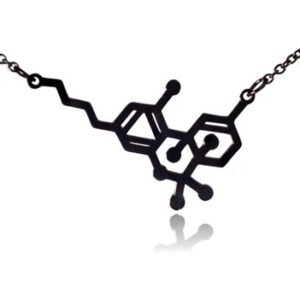 THC Tetrahydrocannabinol Marijuana Molecule SS Necklace (Style 01)