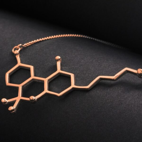 THC Tetrahydrocannabinol Marijuana Molecule SS Necklace (Style 02) - Image 3