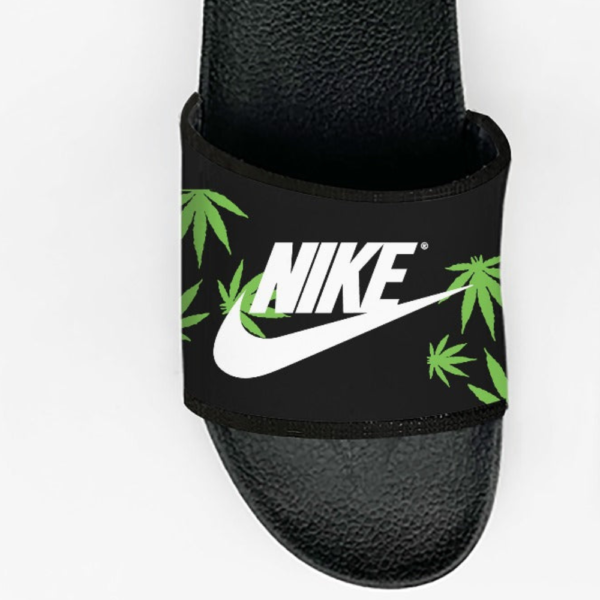 Nike Style Weed Leaf Slide Slipper– Comfortable & Stylish Slip-Ons - Image 3