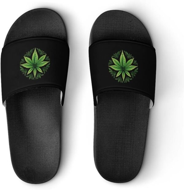 Stunner’z Vibe Cannabis Leaf Slides –  Weed Slipper for Ultimate Chill