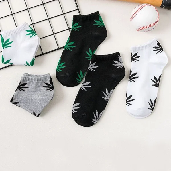 Hidden Weed Leaf Ankle Socks – 2 Pairs | Breathable & Stylish - Image 7