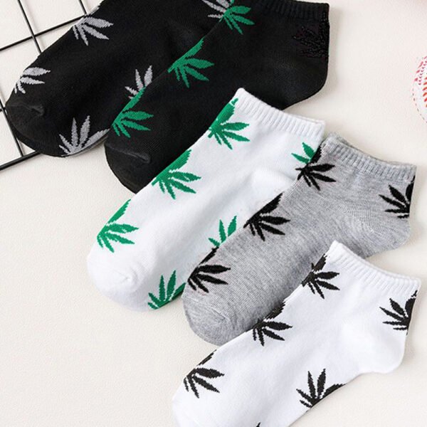 Hidden Weed Leaf Ankle Socks – 2 Pairs | Breathable & Stylish - Image 9