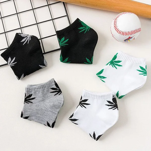 Hidden Weed Leaf Ankle Socks – 2 Pairs | Breathable & Stylish - Image 8