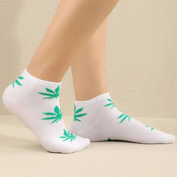 Hidden Weed Leaf Ankle Socks – 2 Pairs | Breathable & Stylish - Image 6