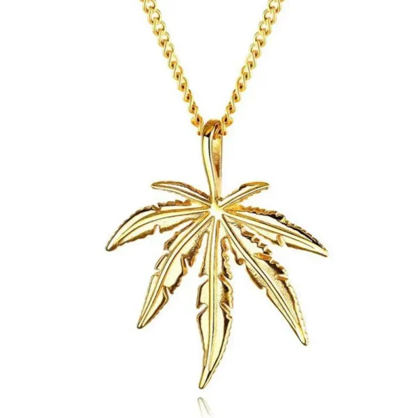 🍁 Weed Leaf Pendant Charm Chain Necklace – Hip-Hop Jewelry 🍁 - Image 5