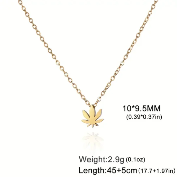 🌿 Stunner'z Vibe – Luxe  Bohemian Steel Weed Leaf Pendant – Perfect for Any Mood - Image 5