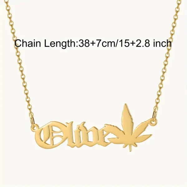 Smokey Script Weed Leaf Pendant – Your Name, Your Vibe - Image 6