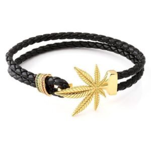 Stunner'z Vibe 18K Gold-Plated Weed Bracelet – Luxe Hip-Hop Edition